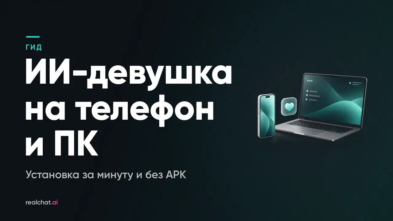 Светлый смартфон и тонкий ноутбук с бирюзовыми обоями на экране, между ними парит матовая стеклянная иконка приложения с сердцем.