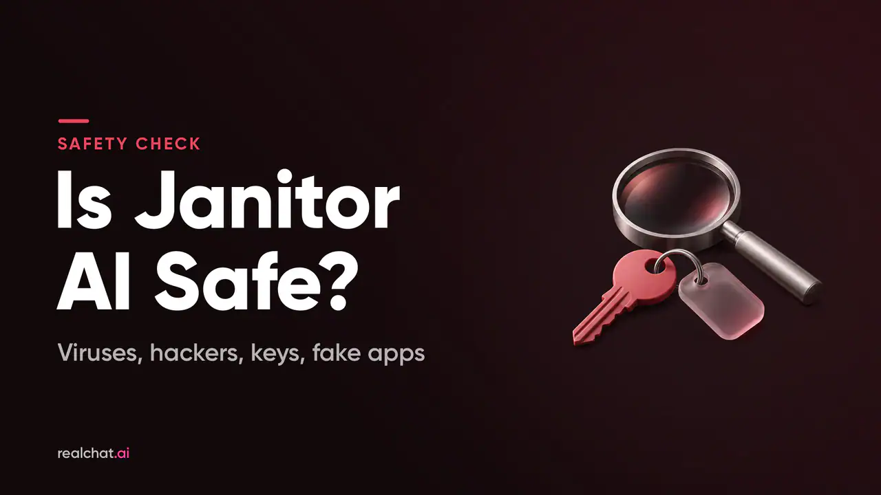 A red matte key on a metal ring with a frosted tag lies beside a brushed-metal magnifying glass on a dark background, suggesting a close security check.